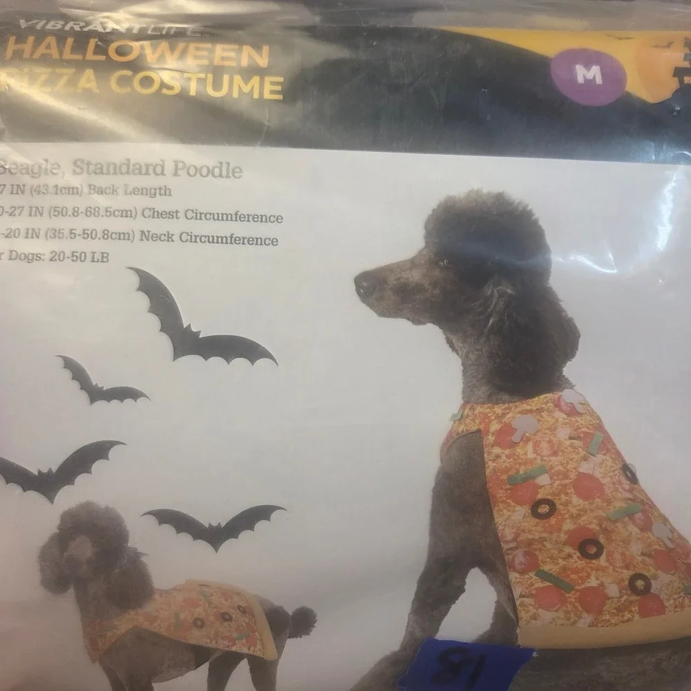 Vibrant Life Halloween Pizza Dog Costume Size Medium Beagle Standard Poodle